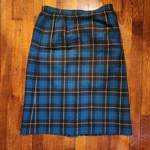 Pendleton 100% Virgin Wool Petite 14 Mac Kinnon Hunting Tartan Skirt 26" Long - Picture 1 of 4