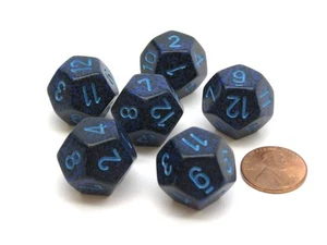 Dados de Chessex D12 moteados 18 mm 12 caras, 6 piezas - cobalto - Imagen 1 de 1