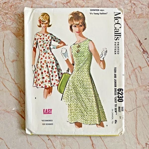McCalls 6230, 60s Dress, Sz 14T/34, Cut & COMPLETE, Vintage Sewing Pattern - Picture 1 of 2