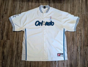Nike Orlando Magic Warm Up Jacket Men's XXL NBA White & Blue Short Sleeve - Picture 1 of 4