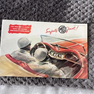 ORIGINAL 1955 MG TF SERIES "Safety fast" Advertising 16 page Sales art Brochure - Picture 1 of 9