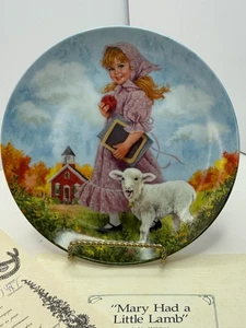 Mary Had A Little Lamb 7th Plate RECO John McClelland Mother Goose Series Certificado de Autenticidad - Imagen 1 de 4