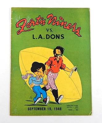 San Francisco 49'ers VS Los Angeles Dons 9/19/48 Vintage AAFC Football Program - Image 1 of 4