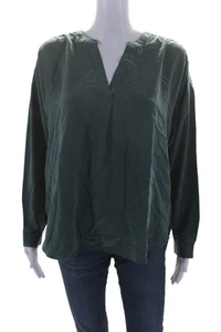 Madewell Damen Grün V-Ausschnitt Langarm Bluse Top Größe S - Bild 1 von 6