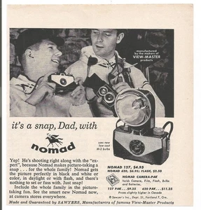 1958 Sawyers Nomad Camera Original Magazine Print Ad - Bild 1 von 1