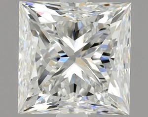 Cert. Diamante GIA 1,50 carati principessa naturale estratto colore F sfuso VS1 chiarezza - Foto 1 di 2