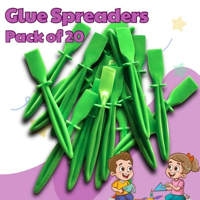 Linic Products UK Made Pack of 20 Green Plastic PVA/Glue Spreaders, Craft. S7629 - Image 1 of 4