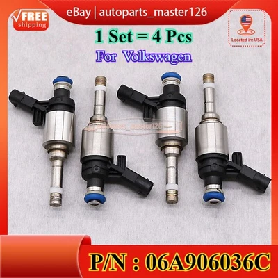 4pcs Fuel Injectors For Volkswagen Jetta 2010-2018 WV Passat 2014 2015 2016 1.8L - Image 1 of 4