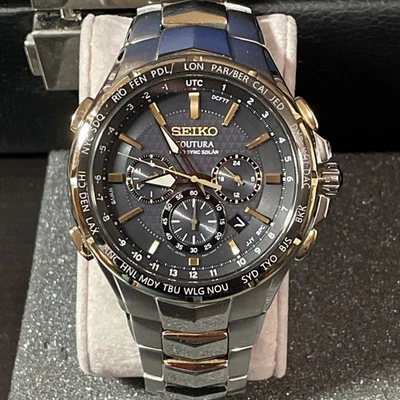 Seiko Men's Coutura Radio Sync Solar Chronograph Two Tone Steel Watch 2N0396 - Image 1 of 4