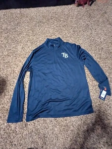 FANATICS TAMPA BAY RAYS MLB UNDERDOG MINDSET PULLOVER 1/4 ZIP JACKET - Picture 1 of 9