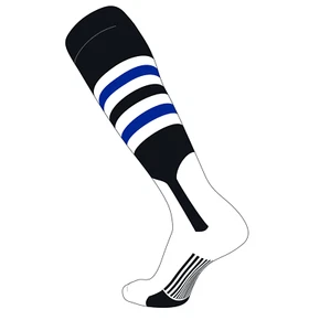 Baseball Knee High Stirrup Socks (I, 7in) Black, White, Royal - Large - Picture 1 of 1