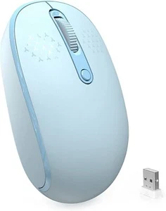 Portable Ergonomic Wireless Mouse Quiet Plug and Play Lightweight +USB Receiver - Picture 1 of 25