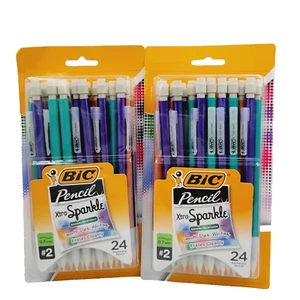 Lot Of 2 Packs BIC Xtra-Sparkle Mechanical #2 Pencil, Medium Point 0.7 mm, 24 Ct - Picture 1 of 6