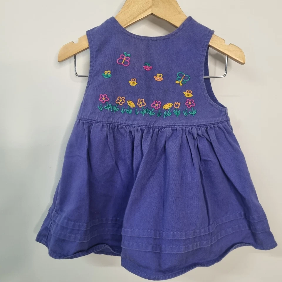 Vestido De Colección Gymboree Etiqueta Arco Iris Púrpura Floral Abeja Mariposa Bordado 12 18 m Foto 1 de 4