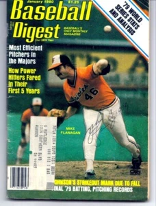 Baltimore Orioles MIKE FLANAGAN autograph signed auto Baseball Digest 1979 CY - Picture 1 of 1