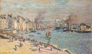 French Port of Le Havre 75cm x 44cm by Claude Monet High Quality Canvas Print - Picture 1 of 1