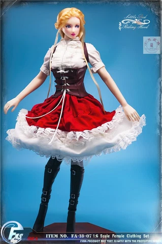 FASToys 1/6 Little Red Riding Hood Gothic Lolita Female Clothing Set Model Toys Cover
