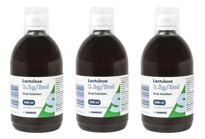 3 x SANDOZ Lactulose Oral Solution 3.3g/5ml (500ml)