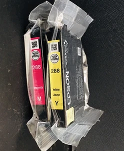 Epson 288 Yellow & Magenta Ink Cartridges Toner Printer Std Capacity Lot Set 2 - Picture 1 of 8