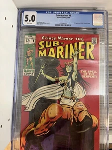 Sub-Mariner # 9 - CGC 5.0 - White Pages- Vintage Marvel Comic - Picture 1 of 3