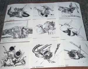 Disegni vintage 9 Hank Caruso stampa militare rari F-18 Mig F-15 ambasciatori - Foto 1 di 1
