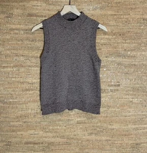 Theory Women's Sleeveless Mock Neck Pullover Sweater Vest Maroon Size S Zippers - Picture 1 of 7