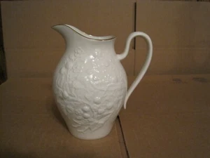 JARRA DE PORCELANA DE MARFIL LENOX DE COLECCIÓN ORO 24K MOLDURAS EN RELIEVE MORAS - Imagen 1 de 12