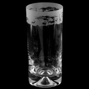 Animo Glass - SANDBLASTED FRIEZE HIGHBALL TUMBLER GLASS - Safari - Picture 1 of 1