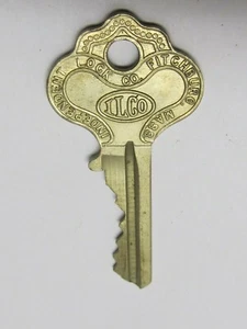 VINTAGE ILCO VERZIERTER SCHLÜSSEL (2 3/16") UNABHÄNGIGES SCHLOSS CO. FITCHBURG, MASSE - Bild 1 von 3