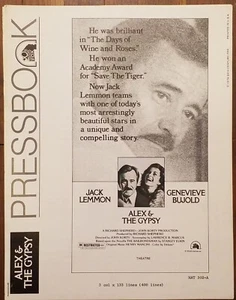 ALEX & THE GYPSY - Original 1976 Movie Theater Pressbook  8.5x11" 29pgs - Picture 1 of 7