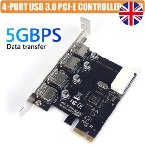 PCIE Riser Expansion Card 4 Ports PCI Express USB 3.0 High-speed Adapter for PC - Afbeelding 1 van 11