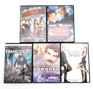 Bundle of 5 {Action-Comedy} DVDs: Zombieland, Rush Hour, Mr & Mrs Smith, Hancock - Foto 1 di 10