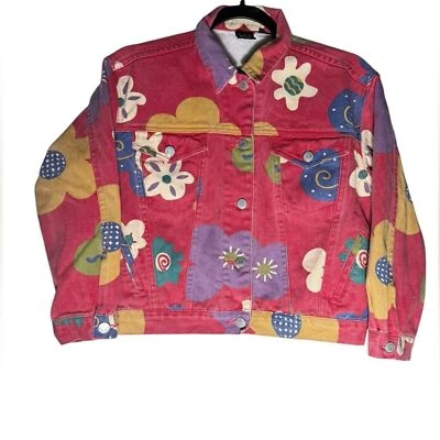 Chaqueta de Camionero Vaquera Gap De Colección Medidas XS/S Recortada Floral Años 90 Y2K Colorida Foto 1 de 4