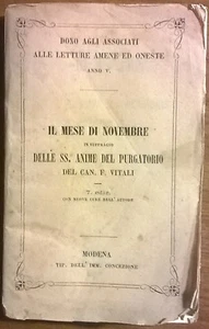 Il Mese di Novembre - Francesco Vitali, Tip. Dell’Imm. Concezione,1862 - L - Picture 1 of 1