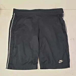 NIKE Navy Blue WORKOUT ATHLETIC SHORTS L 12-14 - Picture 1 of 9