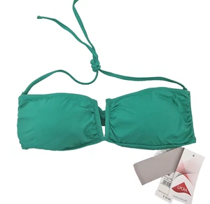 Top de bikini para mujer BENETTON verde natación playa bandeau forrado talla grande copa B - Imagen 1 de 3