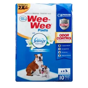 Four Paws Wee Wee Puppy Pads For Dog Febreze Odor Control - 10 Count - 22”x23” - Bild 1 von 3