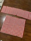 Cotton Craft Cafe Curtain Red White Plaid Check 