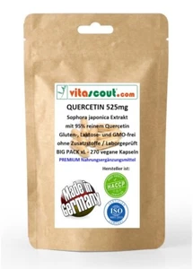 Quercetin 525mg mit 95% reinem Quercetin - 270 vegane Kapseln, ohne Zusatzstoffe - Bild 1 von 5