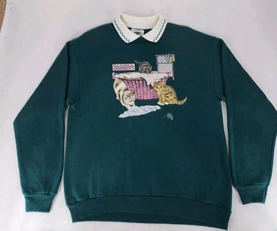 Sudadera De Colección Lavandería Gatito Grandmacore Cuello Redondo Abuela Mediana  Foto 1 de 4