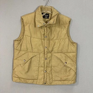 Vintage Sears Outerwear Puffer Vest Jacket Beige Tan Brown 70s 80s Adult L Ski - Picture 1 of 13
