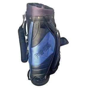 PING FRONTIER GOLF CLUB QUINTERO BAG 6-WAY 6 POCKET SHOULDER STRAP BLUE BLACK - Picture 1 of 9