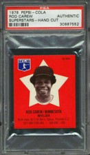 1978 Pepsi-Cola Superstars Rod Carew PSA Authentic Minnesota Twins HOF