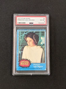 1977 Star Wars Series 1 Princess Leia Organa PSA 6 Card #5 Rookie Card - Picture 1 of 7