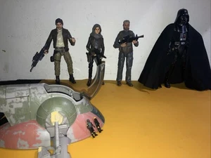 Star Wars  black series Darth Vader& Rogue One Lot + micro slave 1 withboba Fett - Picture 1 of 24