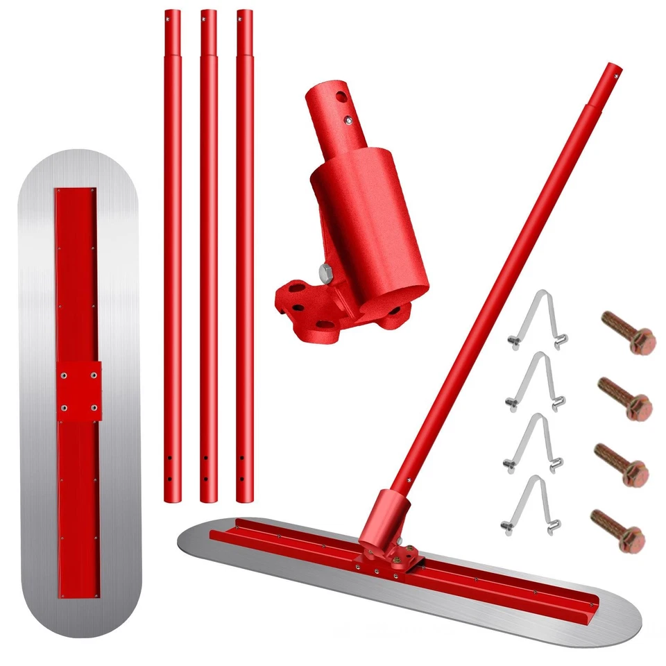 Ferramenta flutuante de concreto 48"x12" touro ferramenta de concreto espátula flutuante 4 alças extremidade redonda - Imagem 1 de 4