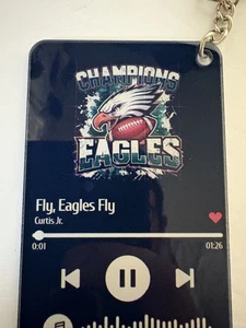 Philadelphia Eagles Keychain Spotify “Fly Eagles Fly” song.  - Picture 1 of 5