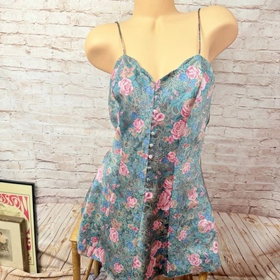 Vintage Victoria Secret Gold Label 90s Floral Nightgown Nightie Chemise Button S - Image 1 of 4