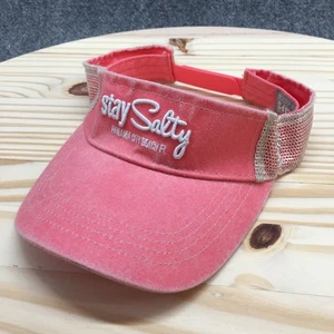 Stay Salty DK Caps Visor Hat Womens Pink One Size Curved Brim Embroidered Logo - Picture 1 of 11