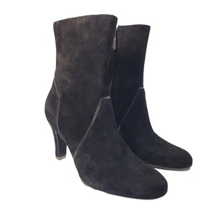 Botines de mujer Antonio Melani calce con guante de gamuza negros tacones cremallera lateral talla 7 - Imagen 1 de 15